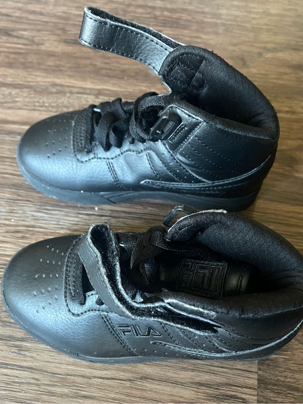 Fila Kids Black High-Top Velcro & Lace Sneakers